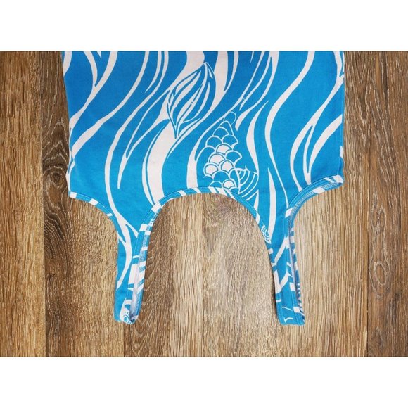 Lilly Pulitzer Women's Small Tank Blue White Fish Pattern Stretch Lightweight - Picture 8 of 11
